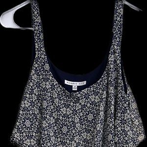 Super cute summer dress, blue and cream, size 12